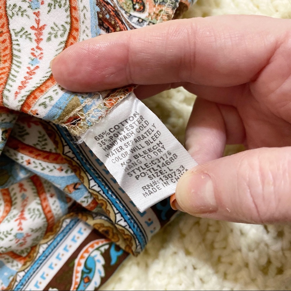 Umgee Brown Orange Turquoise Boho Mini Dress - Picture 7 of 7